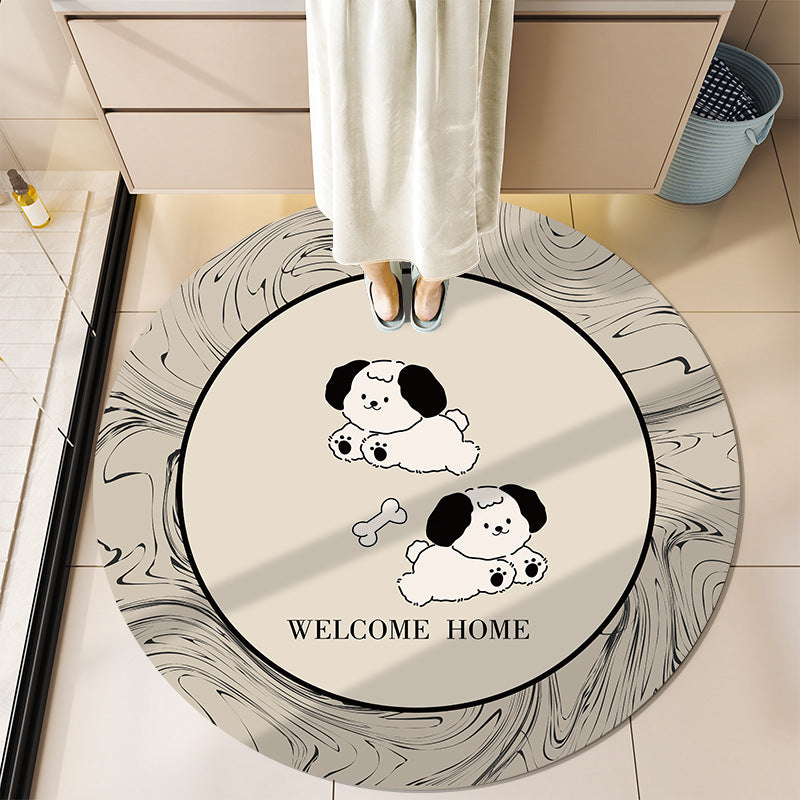 Round Motivational Bath Mat
