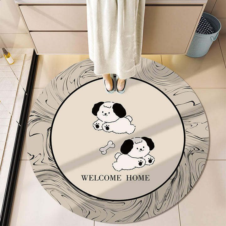 Round Motivational Bath Mat
