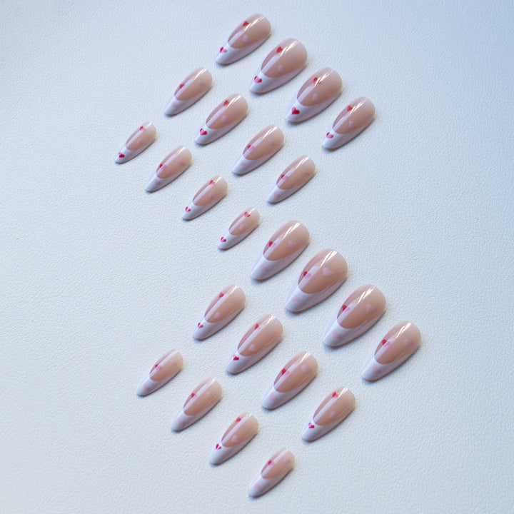 Heart-Accent Stiletto Press-On Nails Kalsten