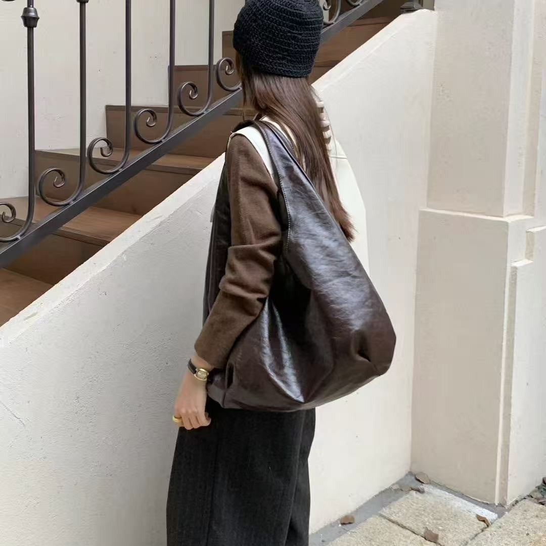 Oversized Slouchy Leather Shoulder Bag