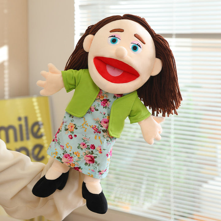 Hand Puppet Plush Boy Character with Movable Mouth and Soft Fabric Body Kalsten