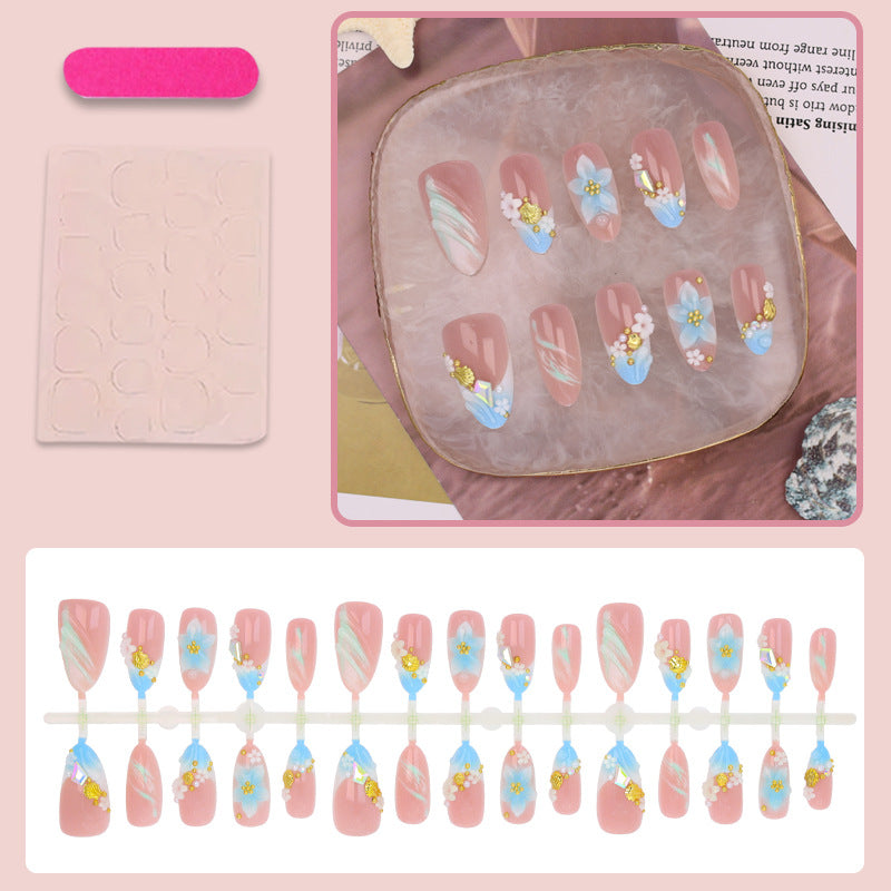 Artificial nail set with elaborate floral accents Kalsten