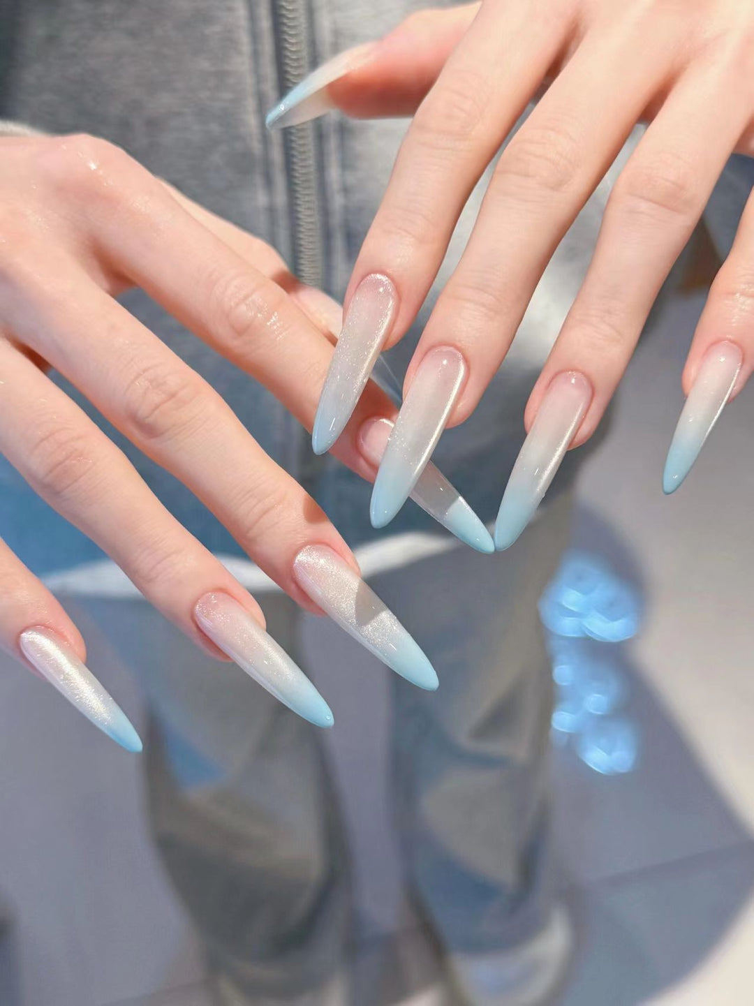 Long Gradient Acrylic Nail Extensions