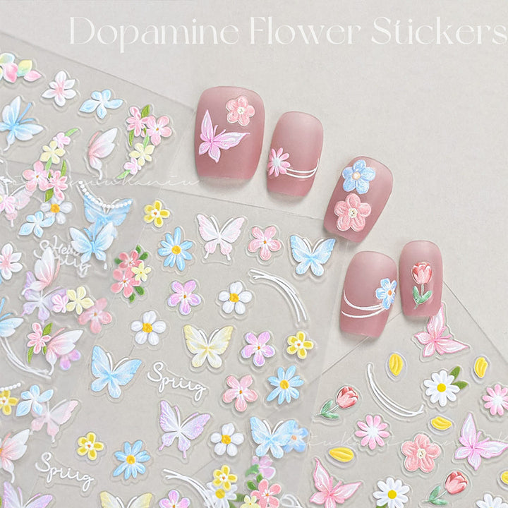 Floral and Butterfly Nail Art Sticker Set