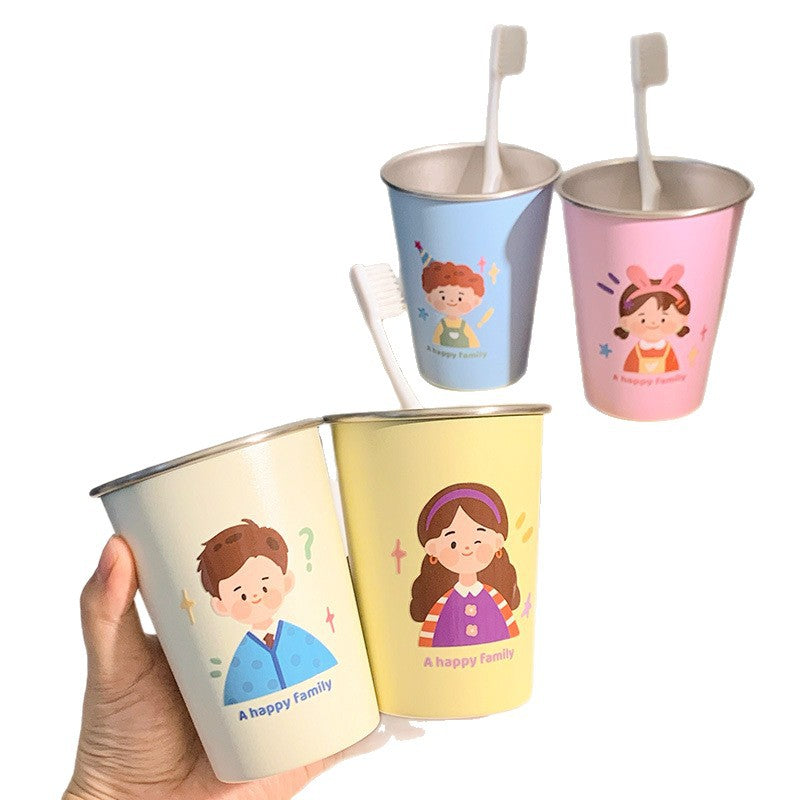 Stainless Steel Drinking Mug with Cheerful Family Motif Kalsten