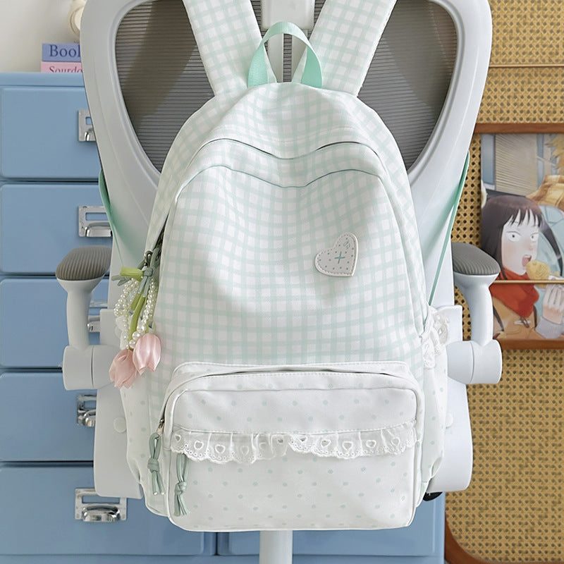 Stylish Gingham Patterned Backpack Kalsten
