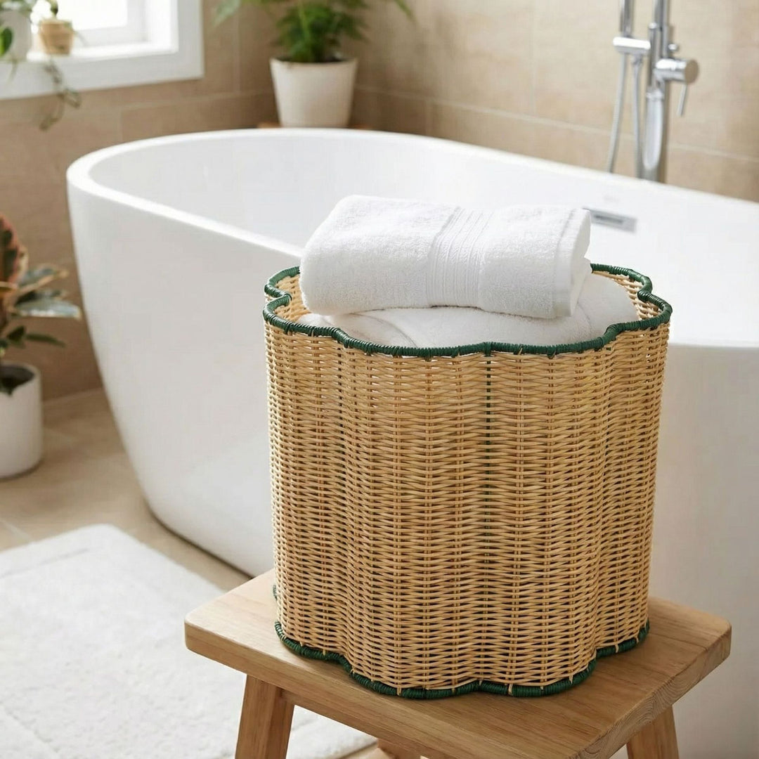 Stylish storage basket with wavy edge Kalsten