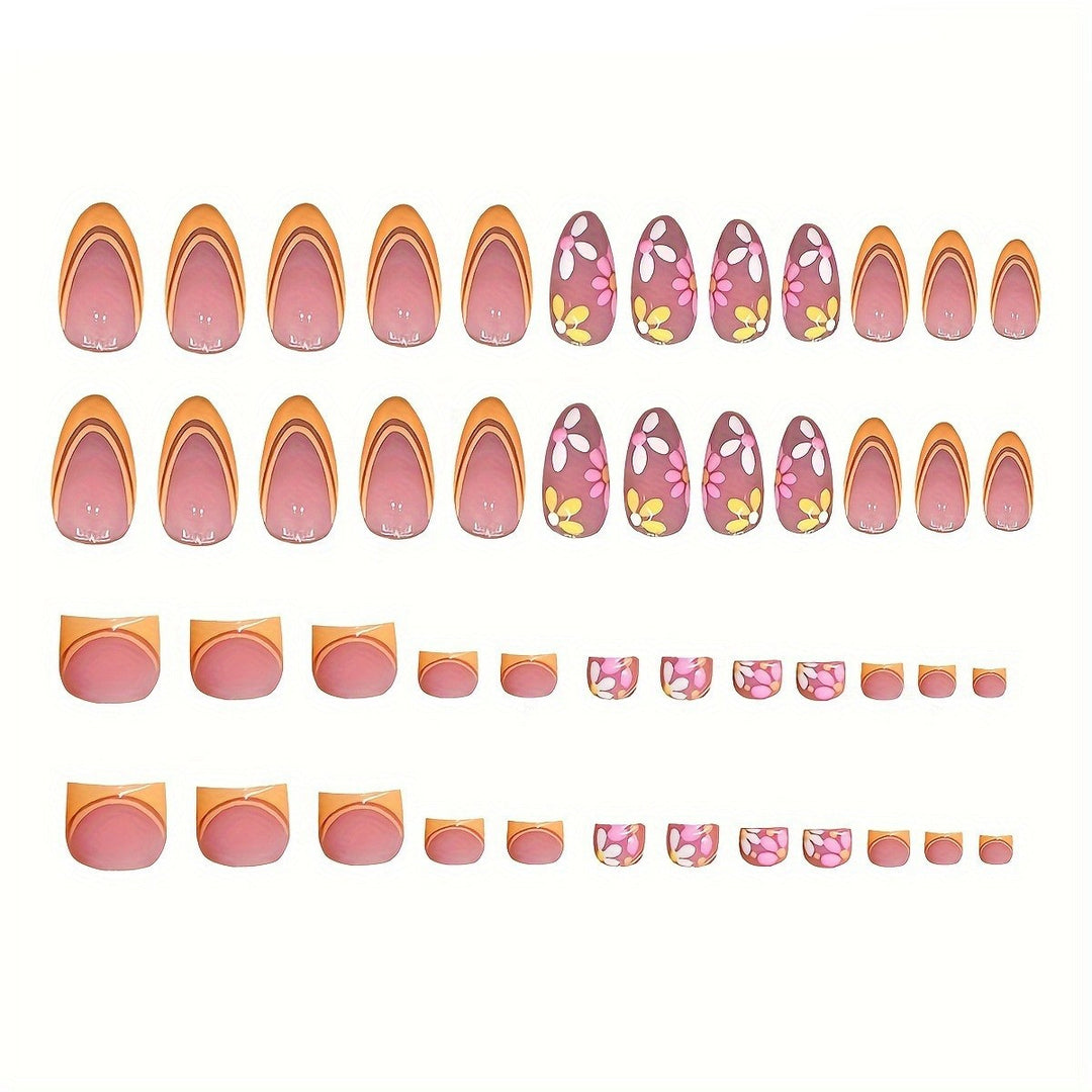 Floral-Themed Press-On Nail Art Kalsten