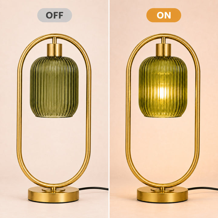 Modern Glass Ribbed Table Lamp