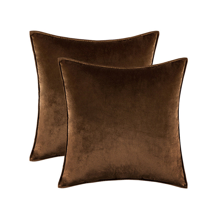 Plush Velvet Square Decorative Pillow Cover Pair with Knife-Edge Seam and Hidden Zipper