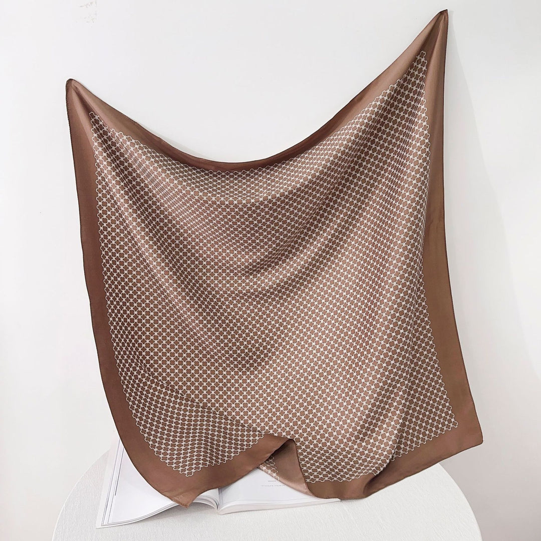 Women's silk scarf in elegant botanical design Kalsten
