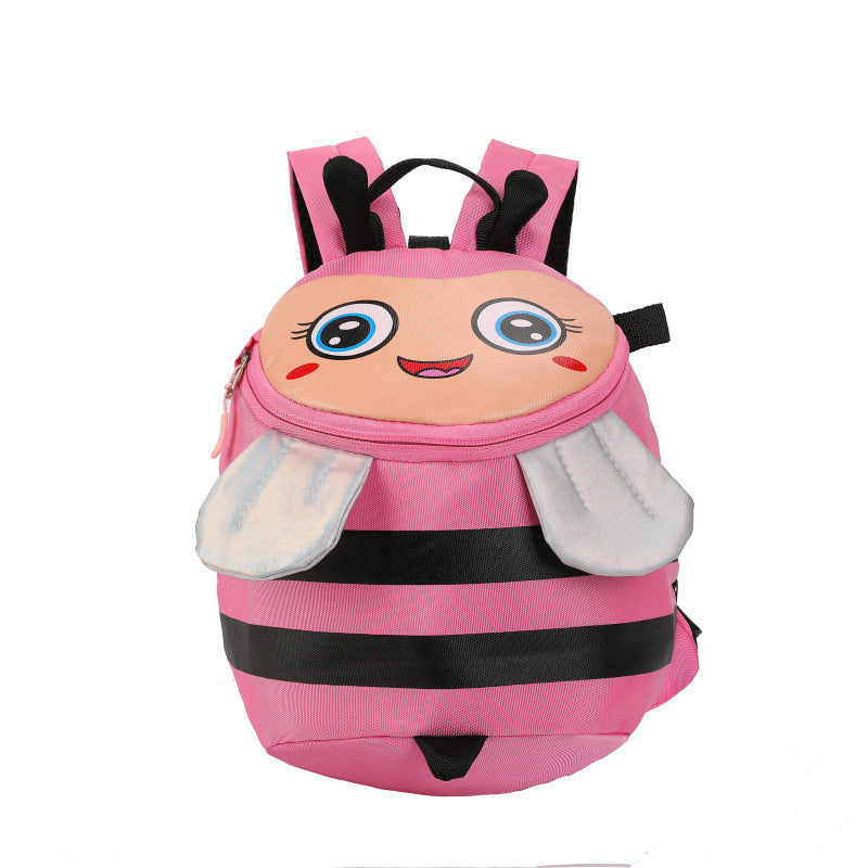 Plush backpack with bee motif and practical compartments Kalsten
