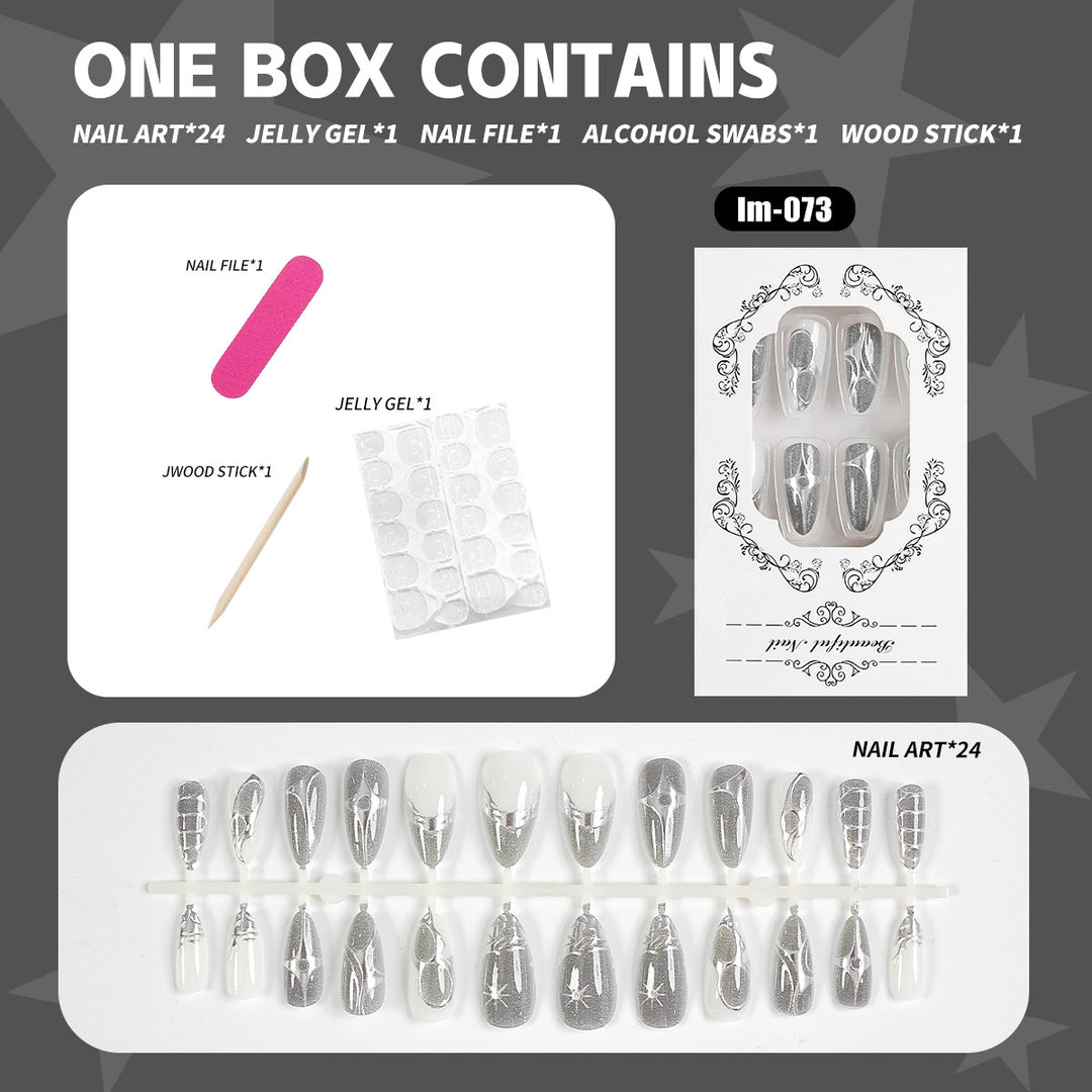 Complete Press-On Nail Art Kit with Gel and Tools