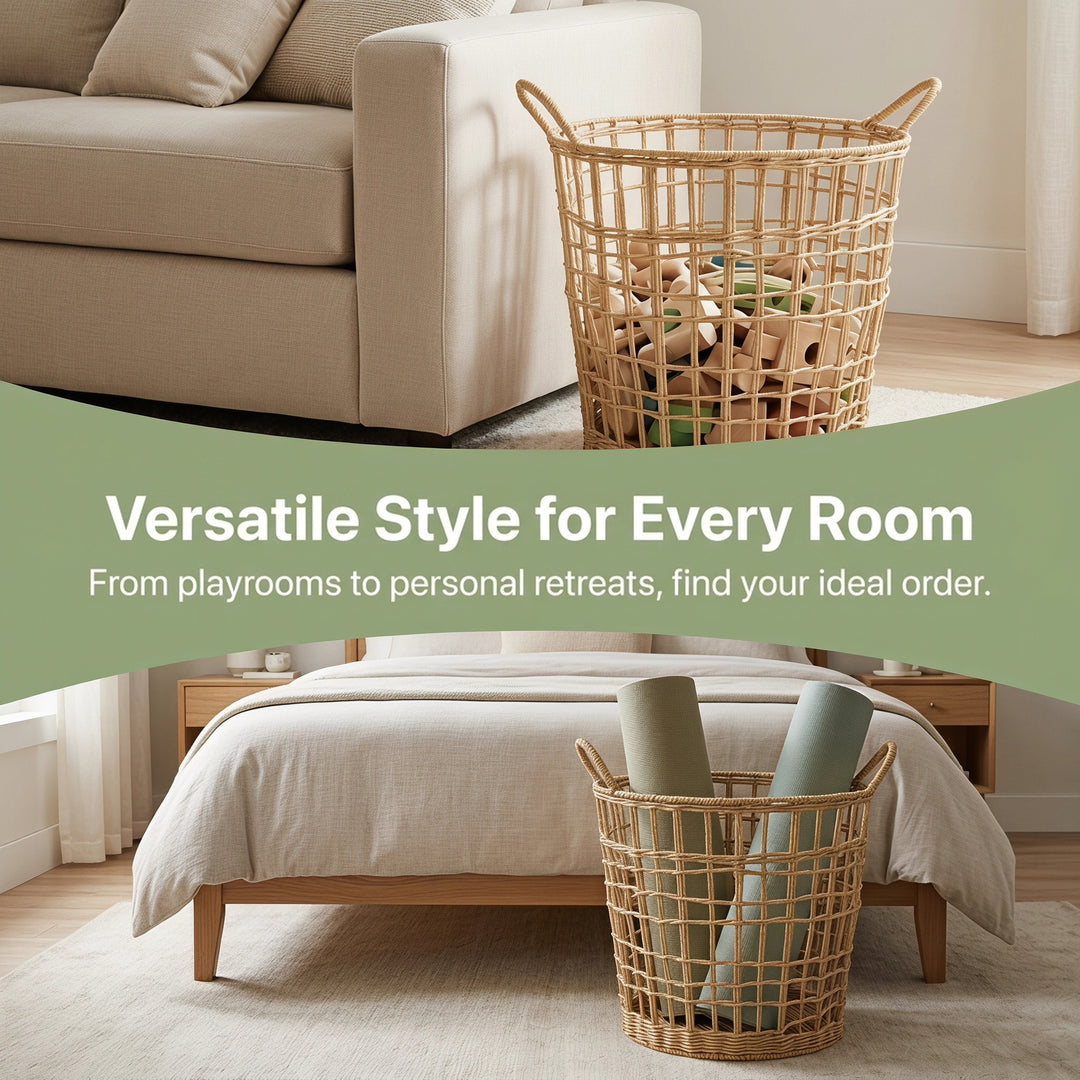 Stylish storage basket made of natural material Kalsten