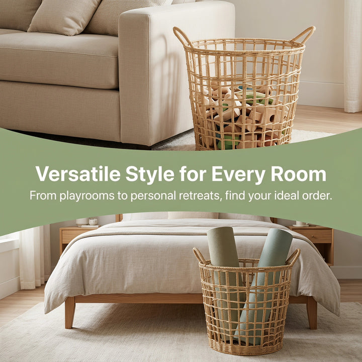 Stylish storage basket made of natural material Kalsten