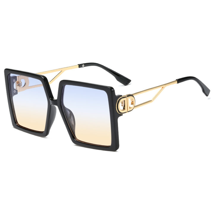 Women's oversized square sunglasses with elegant metal frame and polarizing lenses Kalsten