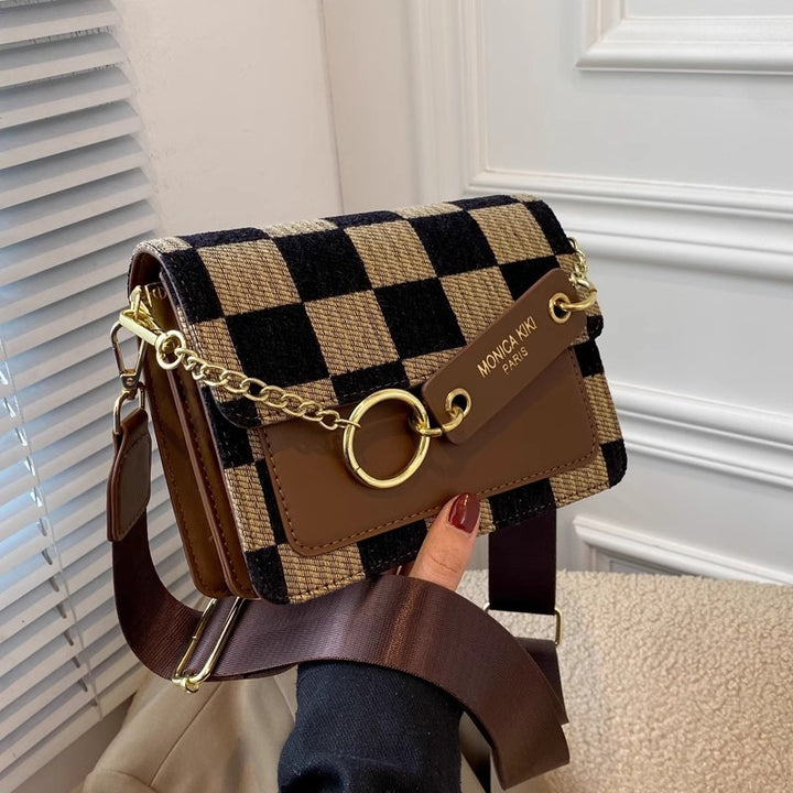 Stylish Checkered Crossbody Bag Kalsten