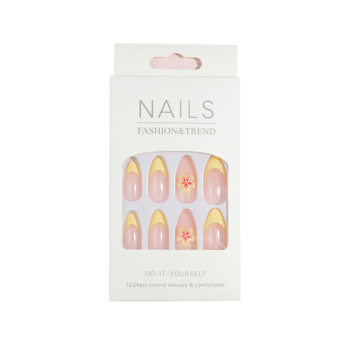 Floral Accent Press-On Nail Set Kalsten