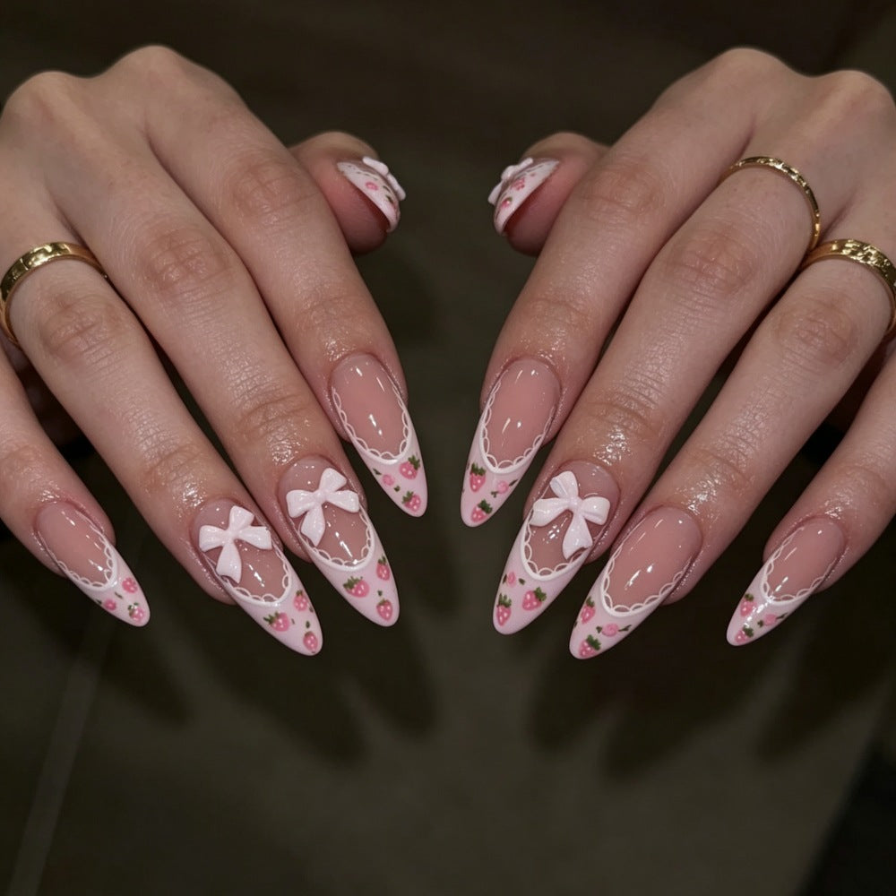 Decorative Floral Stiletto Nail Enhancements