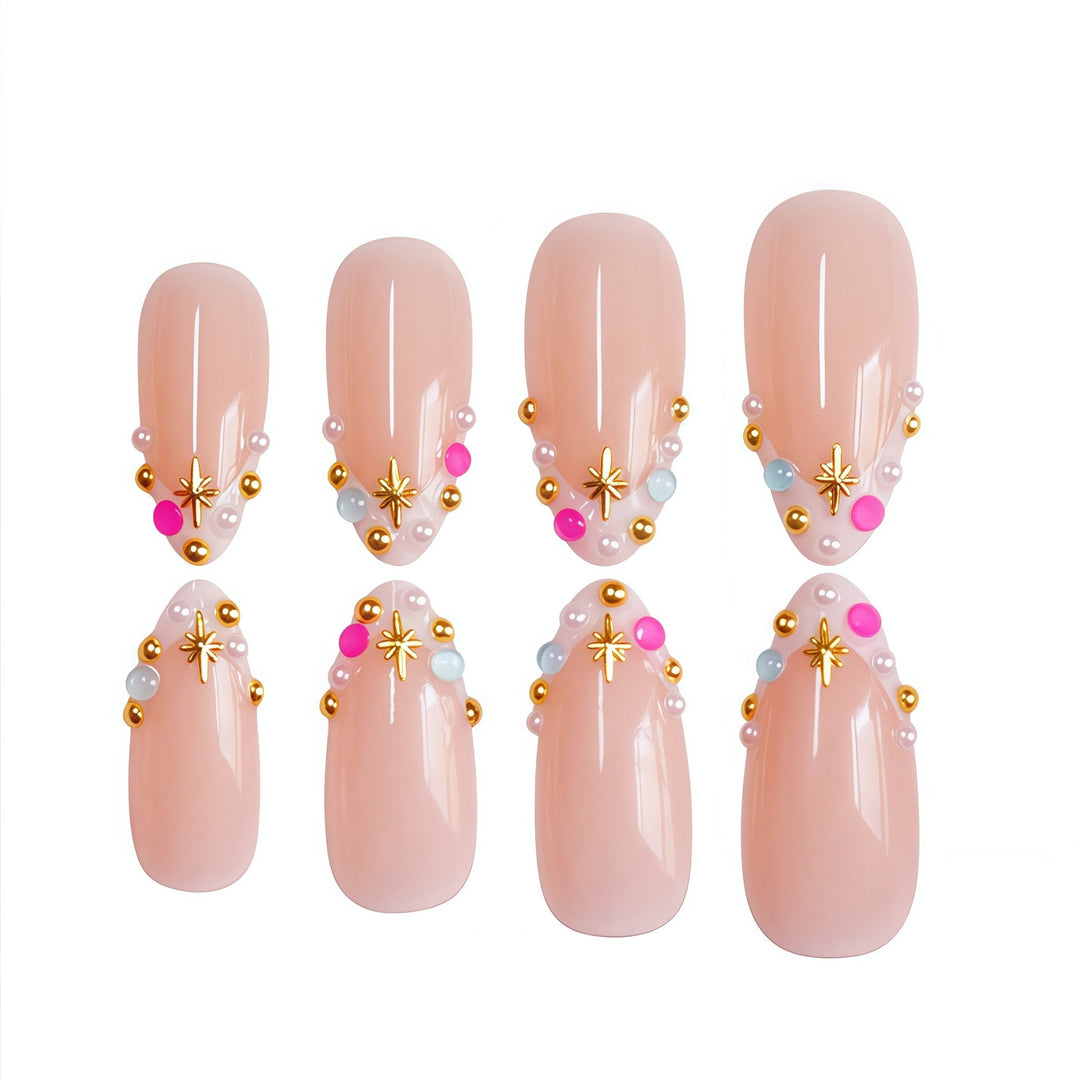 Elegant Gem-Embellished Press-On Nails Kalsten
