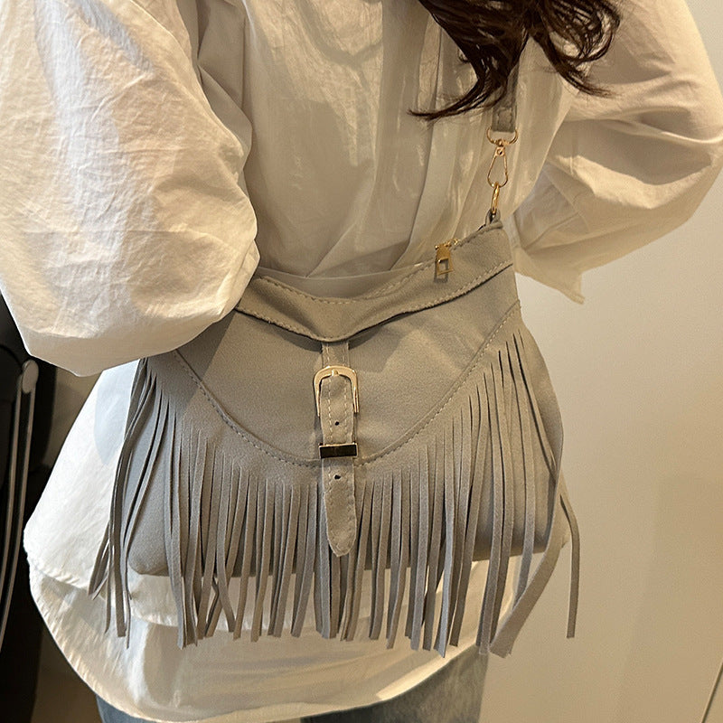 Fringed Suede Handbag