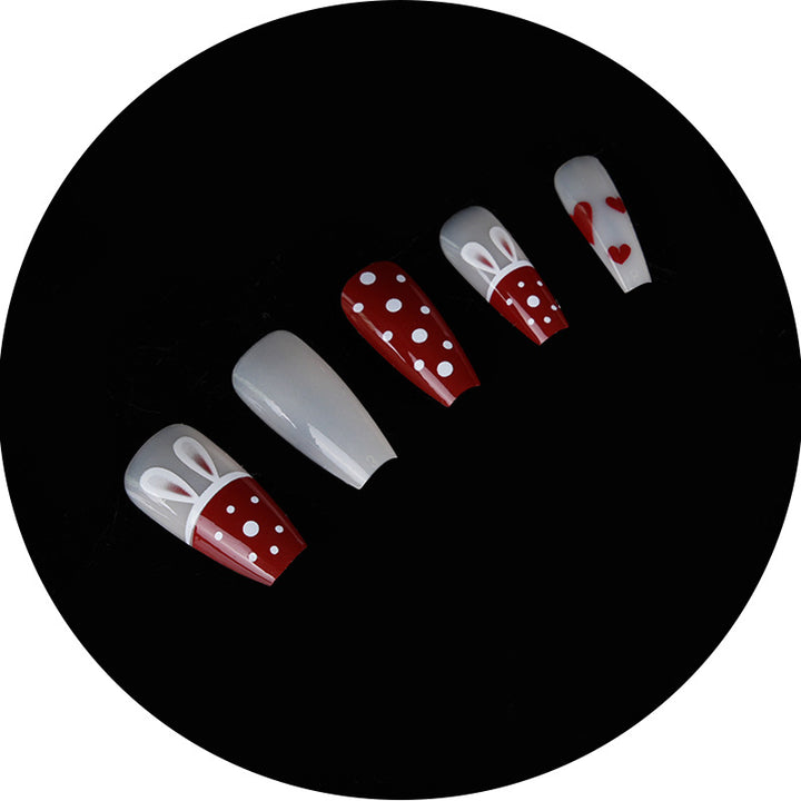 Playful Bunny-Themed Press-On Nail Art Kalsten