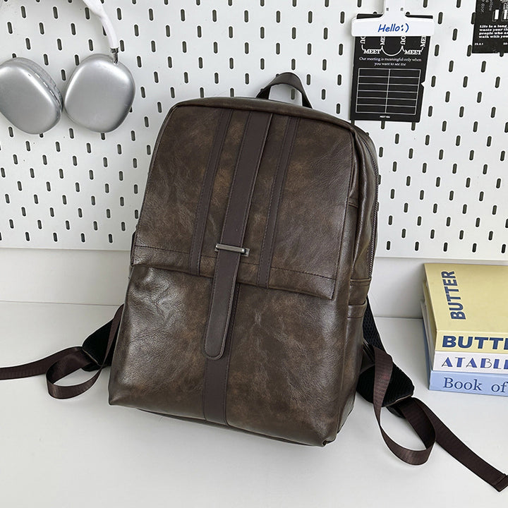 Vintage Leather Structured Backpack