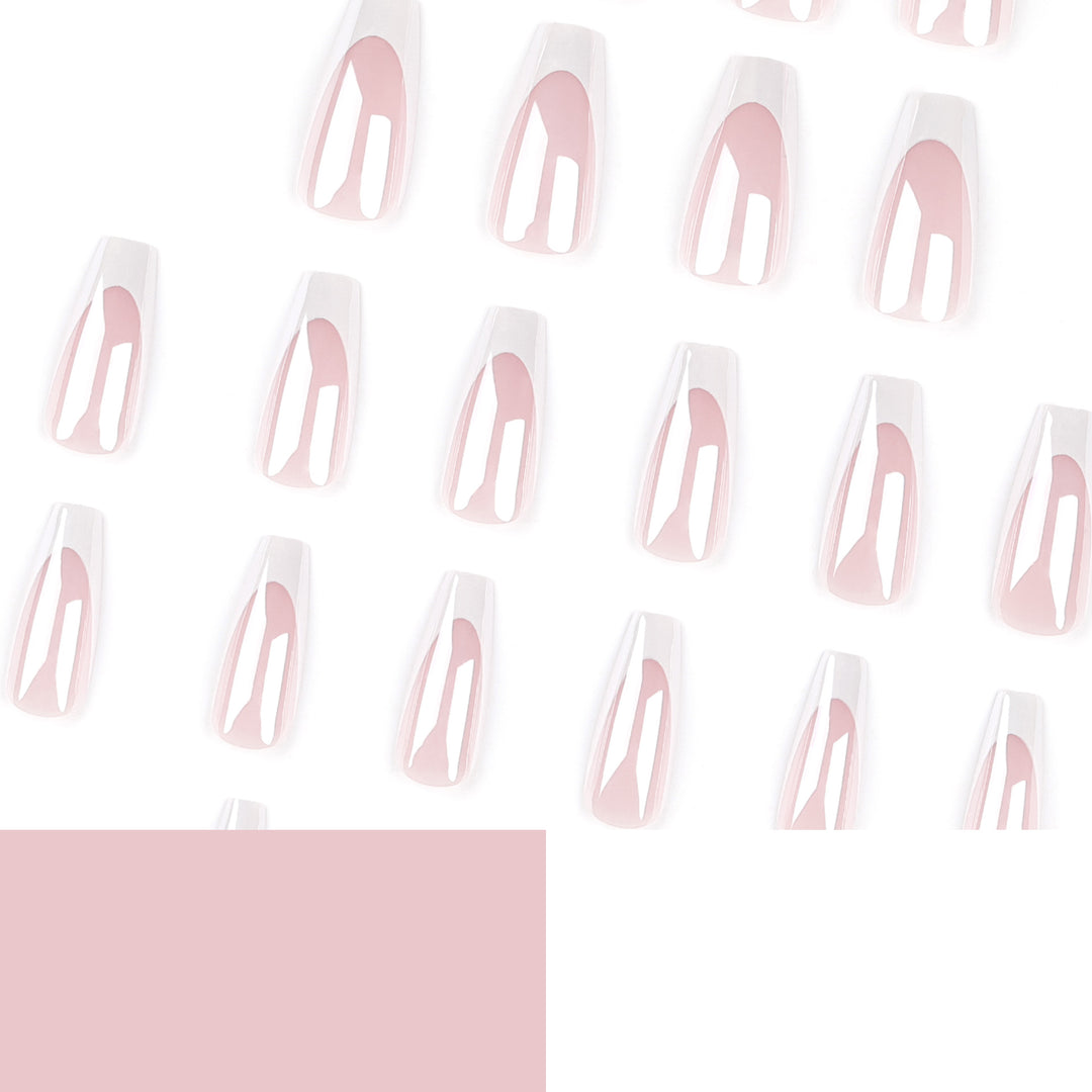 Elegant Nail Extensions with High Gloss Finish and Precise French Tip Kalsten