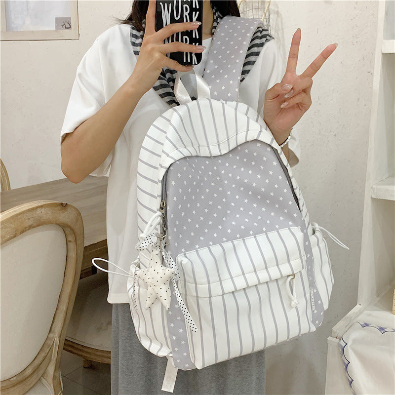 Charming Striped Patterned Backpack Kalsten