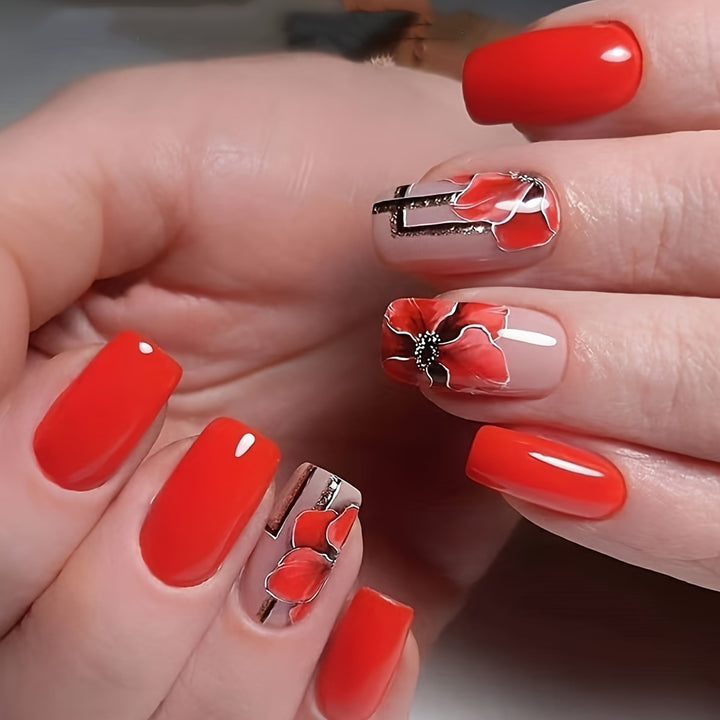 Floral Acrylic Nail Art Kalsten