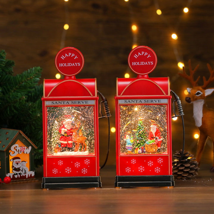 Decorative Illuminated Santa Scene Lantern Kalsten