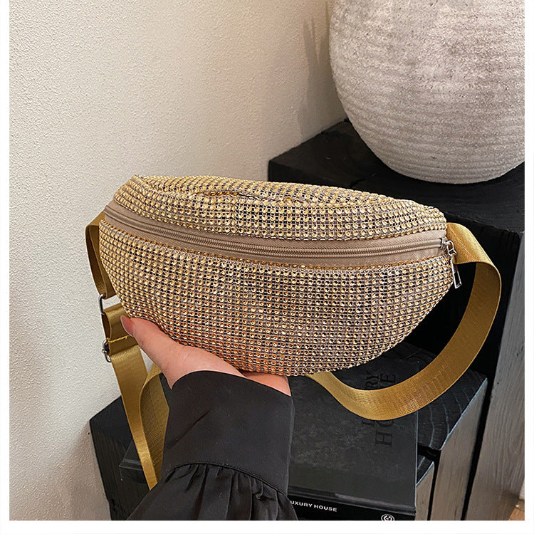 Shimmering Rhinestone-Embellished Fanny Pack Kalsten