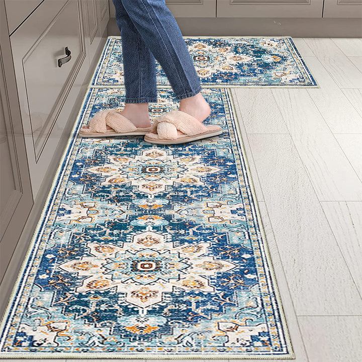 Vintage Floral Pattern Area Mat Set Kalsten