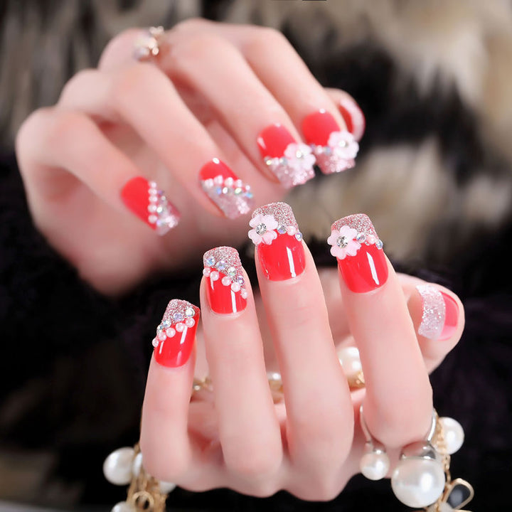 Creative Rhinestone-Embellished Press-On Nail Set