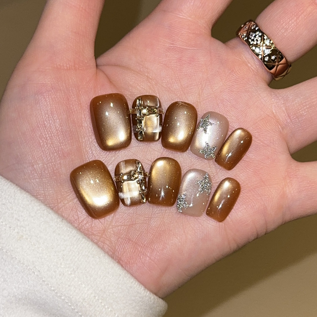 Artificial Nail Set with Glitter and Jewelry Accents Kalsten