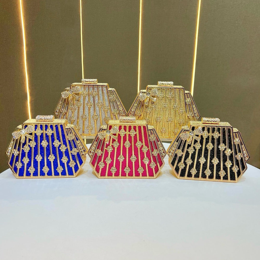 Glamorous Rhinestone-Embellished Evening Clutch