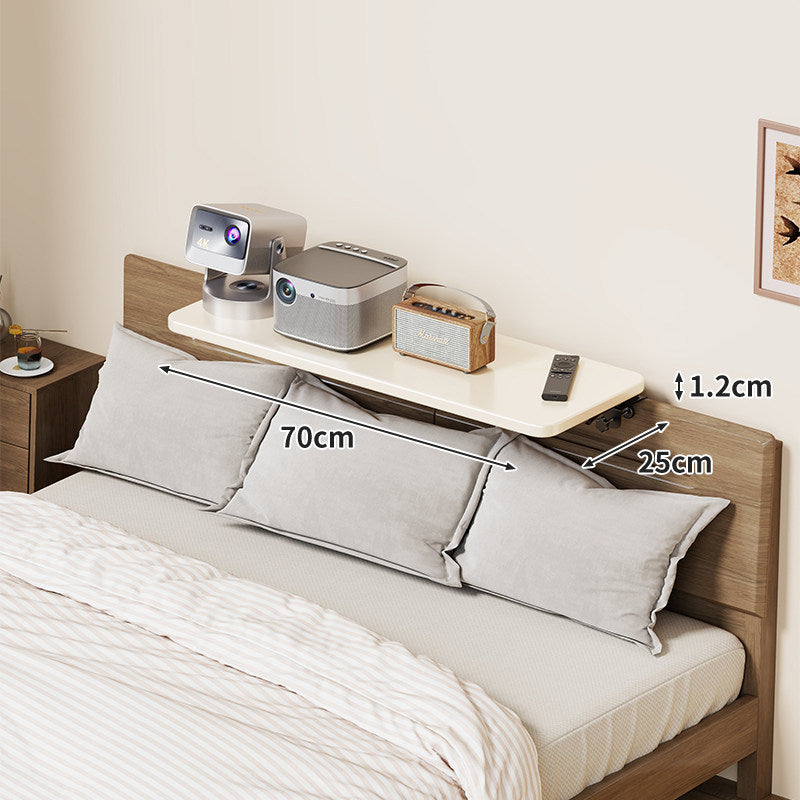 Headboard-Mounted Floating Bedside Shelf for Projectors and Devices