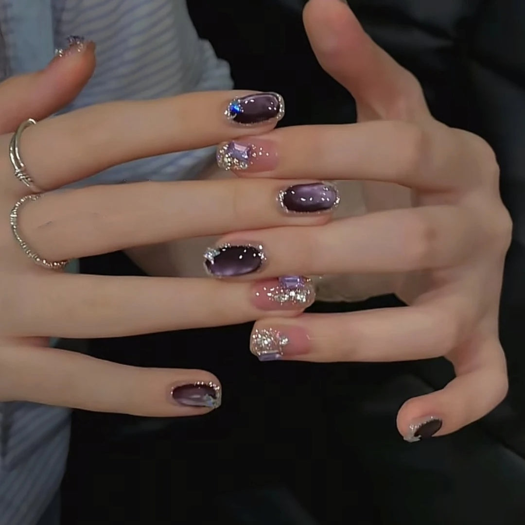 Decorative Glitter Ombre Nail Extensions