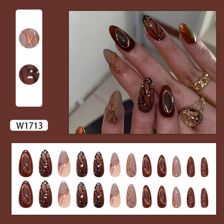 Artistic Nail Design Set with Abstract Patterns