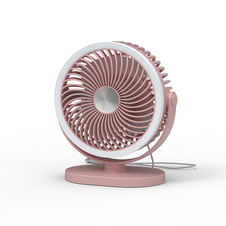 Ladies portable table fan with LED ring lighting Kalsten