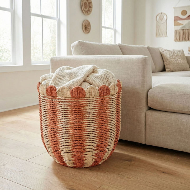 Decorative Scalloped Woven Storage Box Kalsten