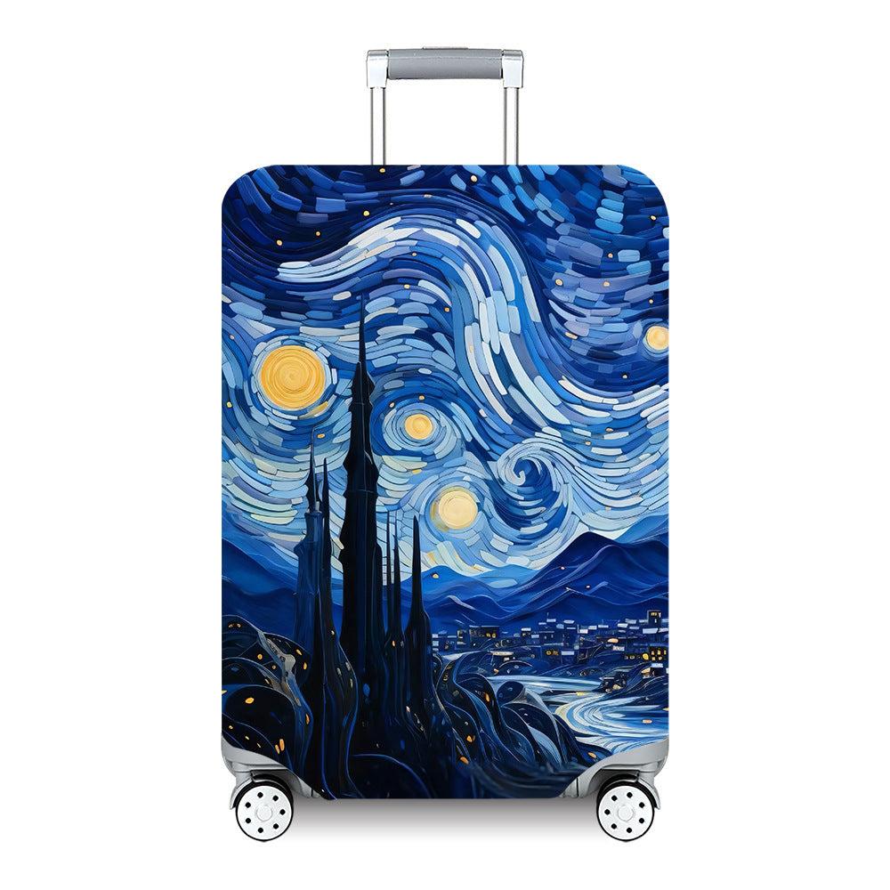 Unisex hard-shell travel suitcase with artistic landscape design Kalsten