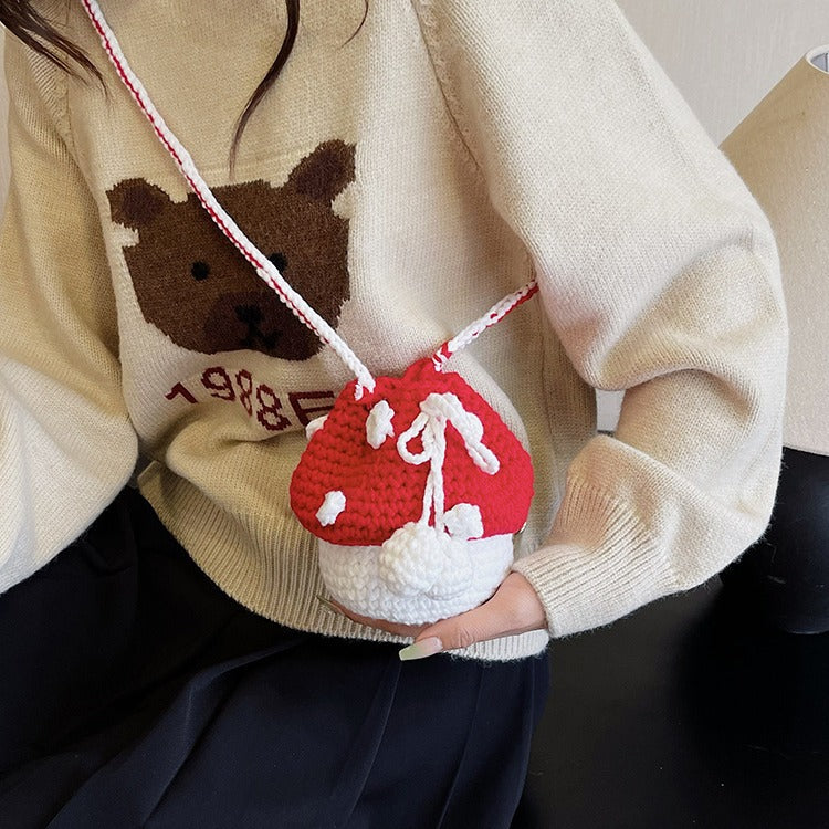 Cute Crochet Acorn-Themed Mini Backpack
