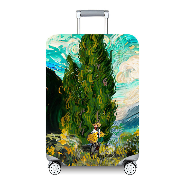 Unisex hard-shell travel suitcase with artistic landscape design Kalsten