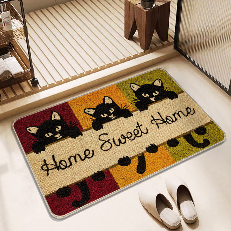 Colorful Paw Print Bath Mat