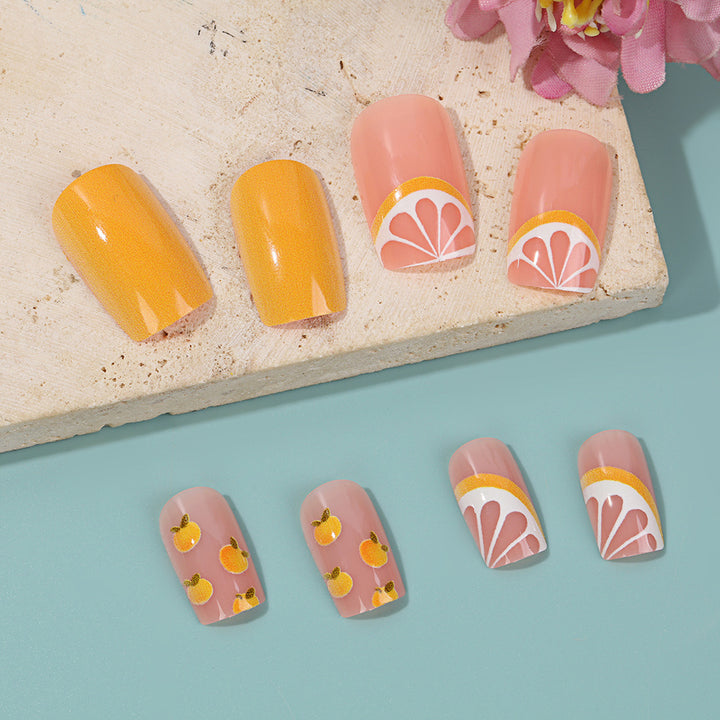 Artificial Nail Set with Fruity Lemon Design Kalsten