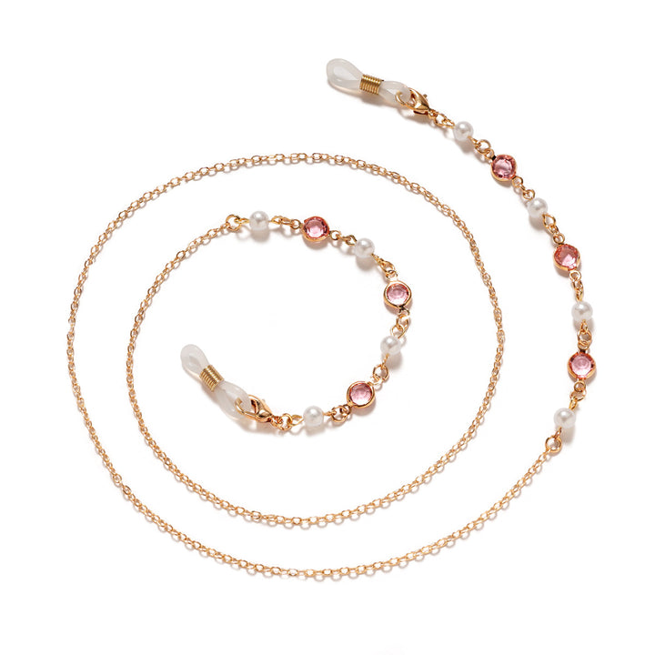 Elegant Pearl and Amethyst Eyewear Chain kalsten