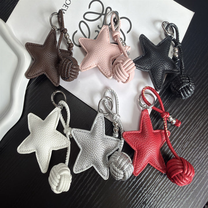 Leather Star Charm Keychain Kalsten