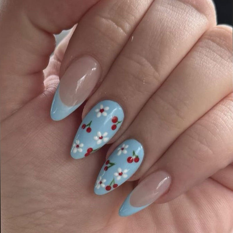 Decorative Floral Press-On Nail Art Kit