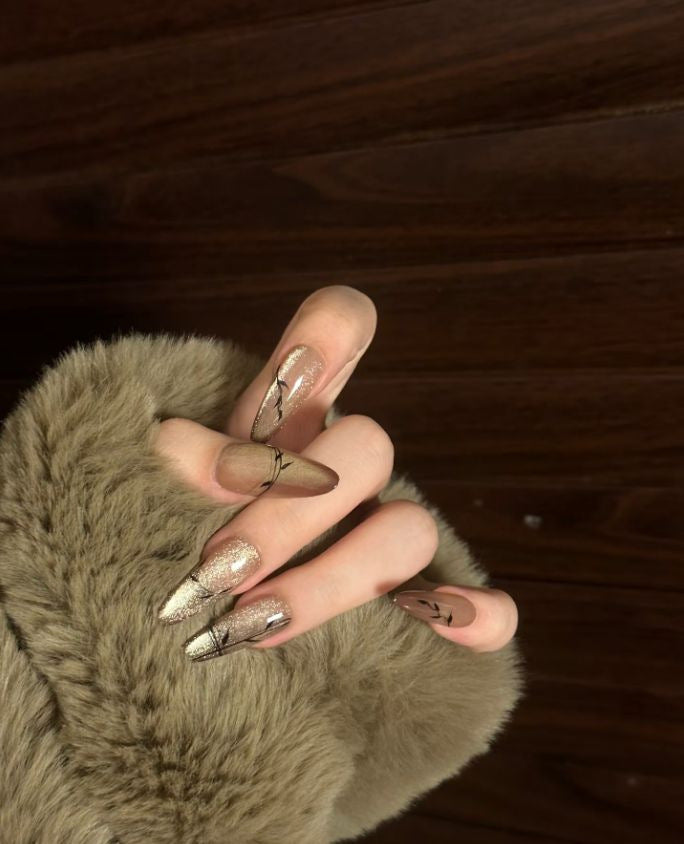 Glossy Press-On Nail Extensions Kalsten
